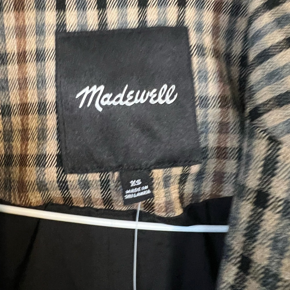 Madewell Women's Checkered Blazer - Black and Tan - Picture 2 of 7